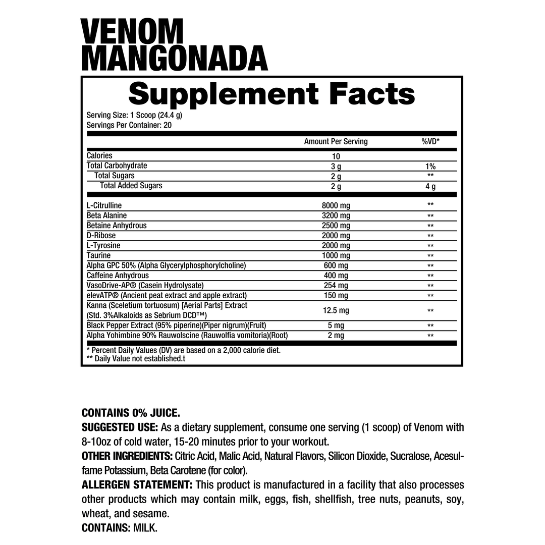 Dragon pharma Venom "NUEVA PRESENTACIÓN " 20serv